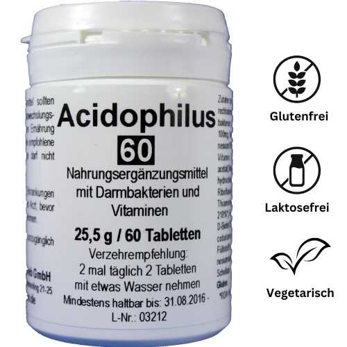 Acidophilus-Tabletten – Probiotika & Vitamine für eine gesunde Darmflora